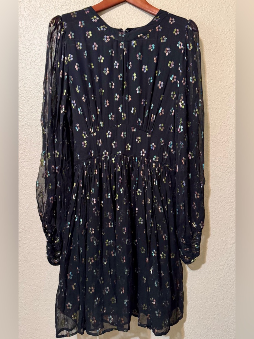 Oliphant Black Mini Dress with Multicolor Floral Print